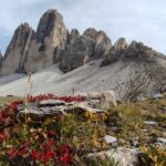 Pohled na Tre Cime di Lavaredo.